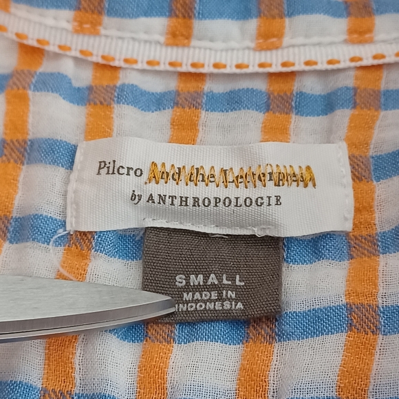 Pilcro and The Letterpress The Serena Surf Plaid Button Down Front Top - Picture 12 of 14